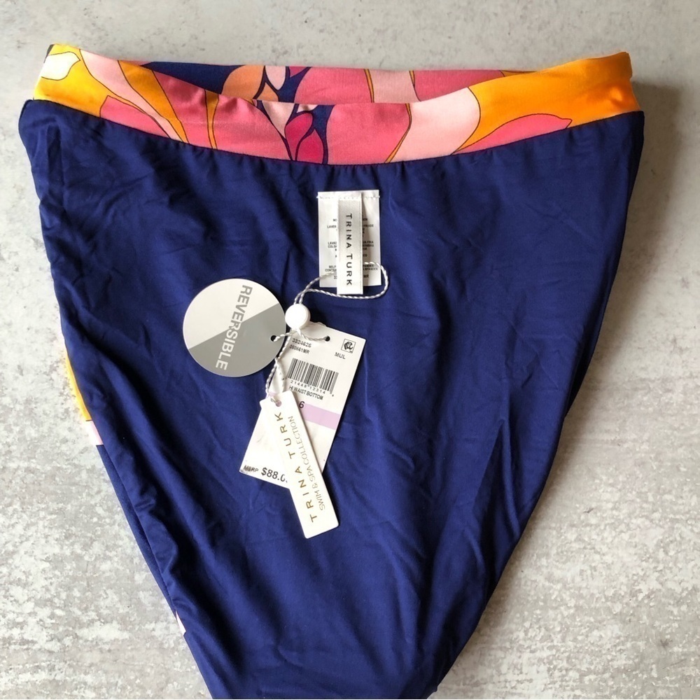 Trina Turk Breeze High Waisted Reversible Bikini Bottoms Size 6 - Picture 4 of 8